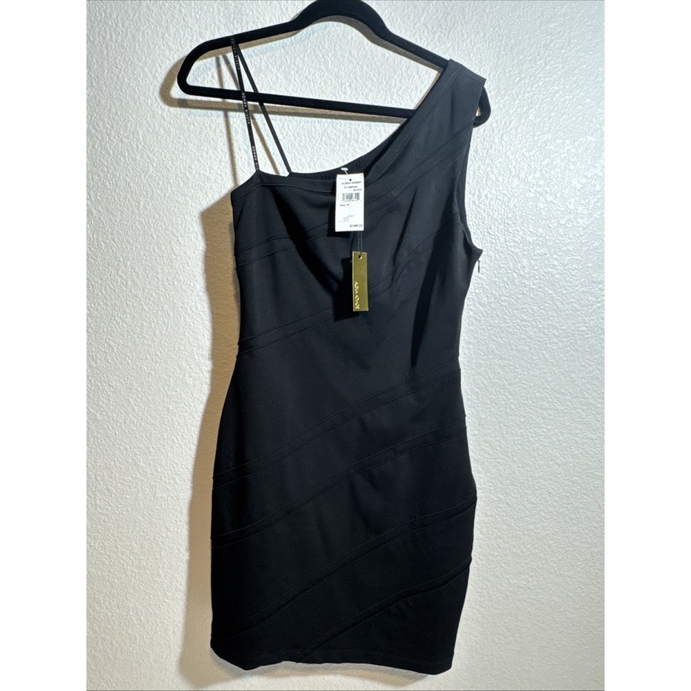 Alexia Admor Black One Shoulder Dress Medium M Cocktail Bodycon NWT 🇺🇸 Made